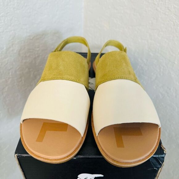 SOREL Ella II Slingback Leather Sandal, Comfort Shoe Olive Beige Size 10.5, NWT - Picture 4 of 16